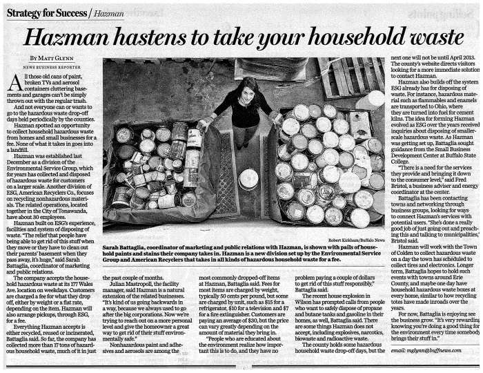 Buffalo News - August 2012 on Hazman